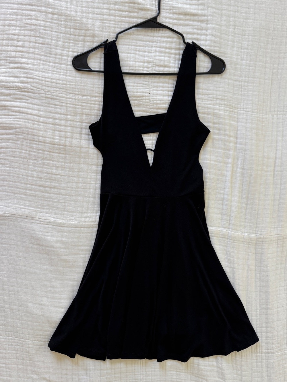 Urban Outfitters Black Deep V Cutout Mini Dress